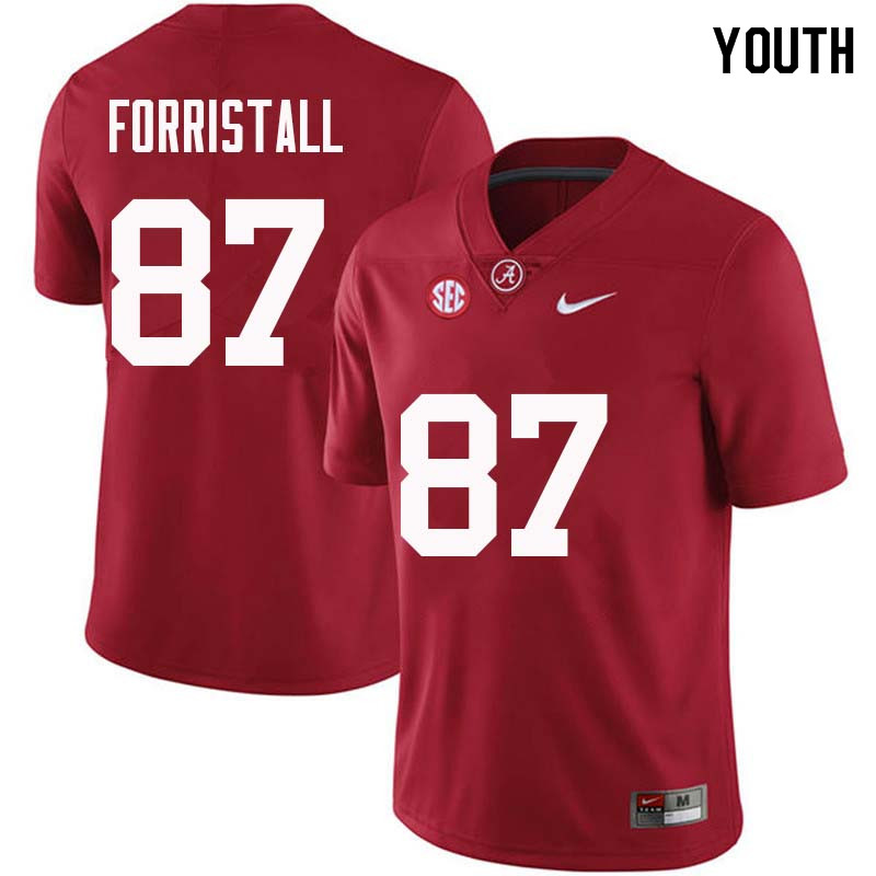 Alabama Crimson Tide Youth Miller Forristall #87 Crimson NCAA Nike Authentic Stitched College Football Jersey GI16K86IH